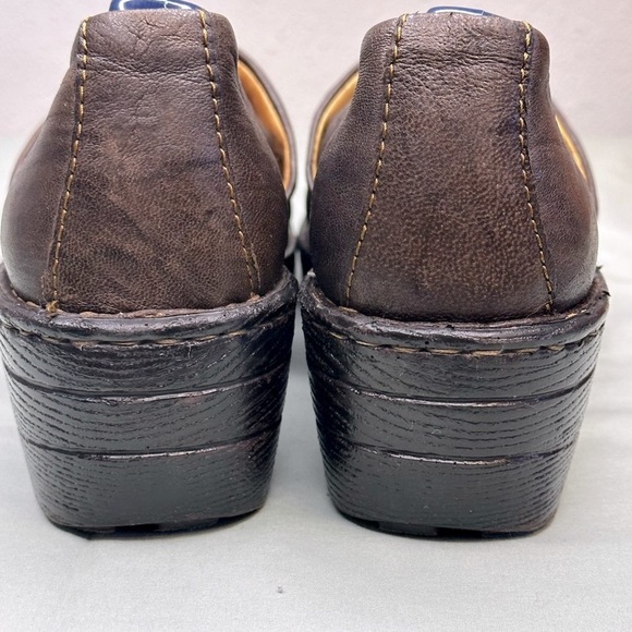 Born Toby II Slip-on Brown leather Clogs - Picture 6 of 9